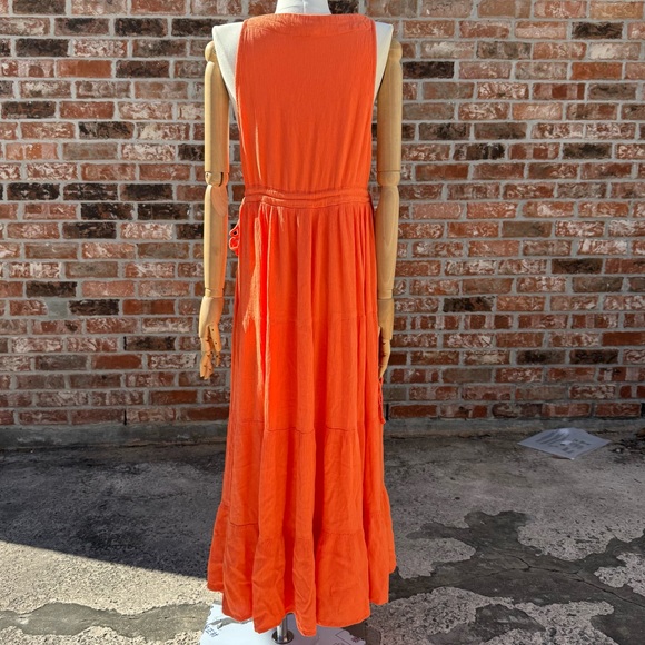 SOLD ELSEWHERE Versona orange sleeveless floral patterned maxidress / XL / EUC - Picture 11 of 12